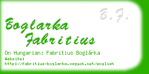 boglarka fabritius business card